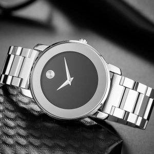 New Arrival Men's Classic Business Style Stainless Steel Ultra-thin Quartz Watch, Waterproof, With Silver Or Black Dial Silver