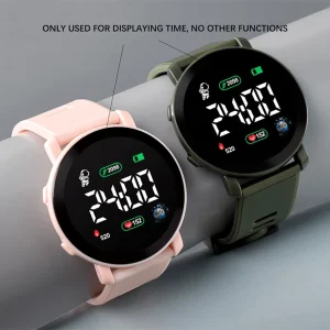 Fashionable Women's Led Electronic Watch With Simple Design, Suitable For Student, Unisex Black